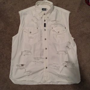 Versace white sleeveless vest shirt size 16 men M